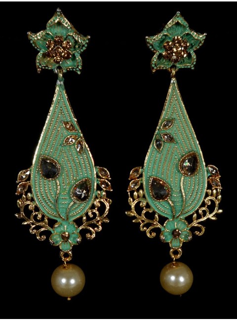 Reverse Ad Earrings With Meenakari Work